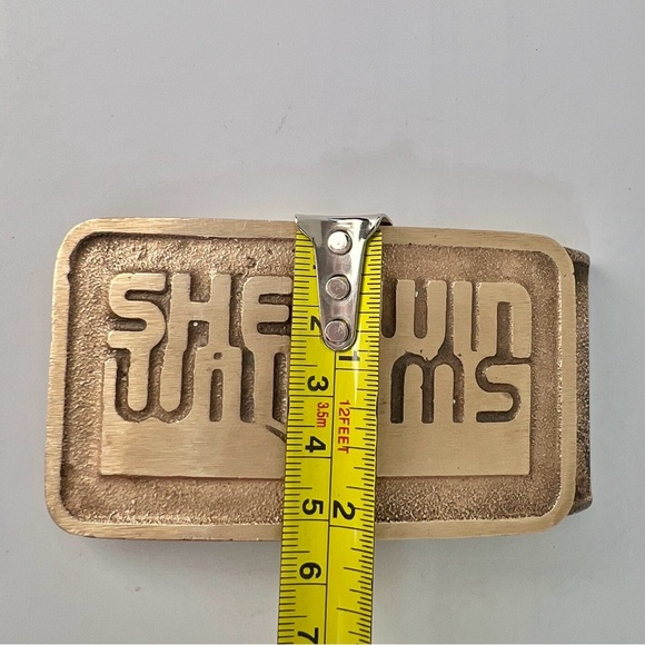 Bronze Sherwin Williams Painting Painter Paint Store 70s Vtg Belt Buckle - Picture 6 of 7